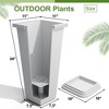 TUYOHW Set of 2 Tall Planters for Plants, 24" Tapered Tall Planters with Tray for Porch, Patio, Backyard, Large Planters for Outdoor Indoor Plants - 2 of 4