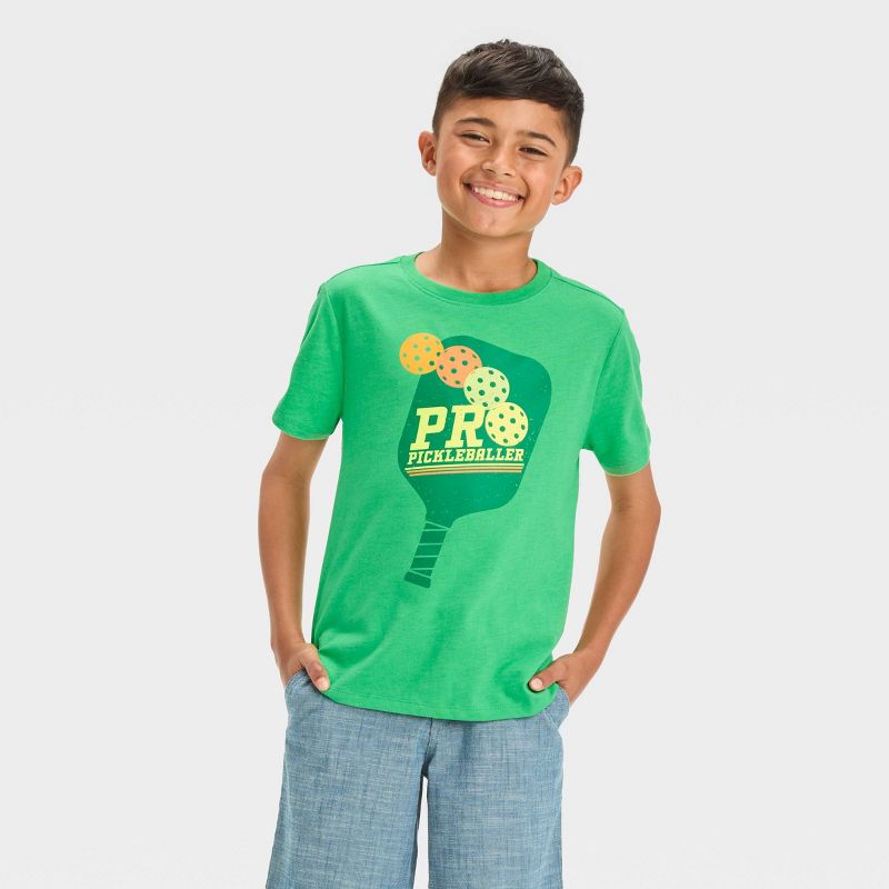Boys' Short Sleeve 'Pro Pickleballer' Graphic T-Shirt - Cat & Jack™ Green, 1 of 4