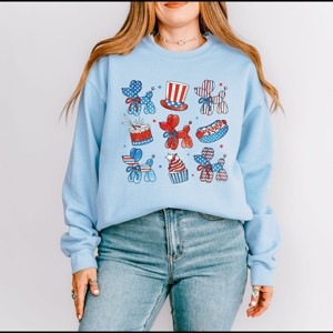 Simply Sage Market Patriotic Balloon Animal Chart Sweatshirt - 1 of 4