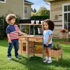 ROBOTIME Play Food And Toy Kitchen Set, Wooden Pretend Play Kitchen with Plant Growing Box, Sink, Gift for Girls Boys, Brown, 14.9"*47.6"*36.22" - 2 of 4