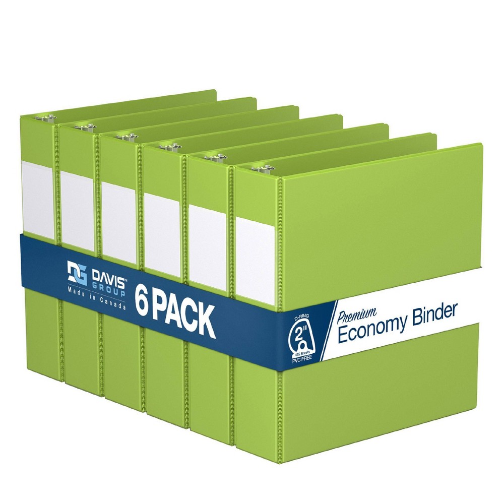 Photos - File Folder / Lever Arch File Premium Economy 2" Angle D Ring Binder 6pk Lime Green 2"