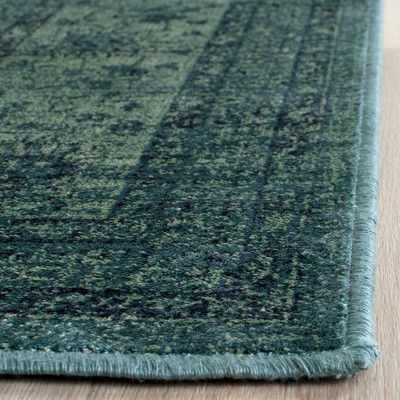 Hand-Knotted Blue Viscose Square Area Rug