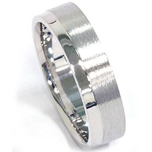 Pompeii3 Mens 6mm Brushed Flat Comfort Fit Wedding Band Ring - 1 of 4