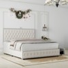 Okak Platform Bed Frame Upholstered Bed with Adjustable Height Headboard & USB Charger Music Speaker Star Projector 4 drawers - 2 of 4