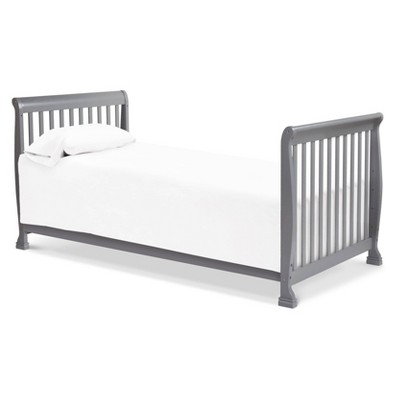 Gray Convertible Mini Crib with Twin Bed Option