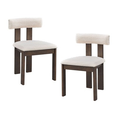 NicBex Dining Chairs Set of 2 Upholstered Chair Boucle Upholstered Kitchen Side Chairs with Open Back for Kitchen