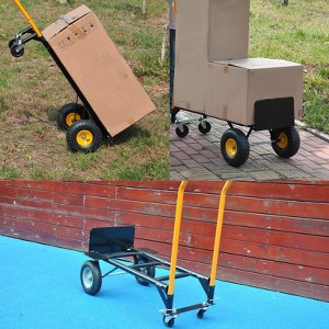 2 in 1 Convertible Hand Truck, Utility Dolly Platform Cart with 4 Non-Flat Solid Wheels, 800 Lbs Capacity, Heavy Duty Hand Cart for Moving, Shopping - 1 of 4