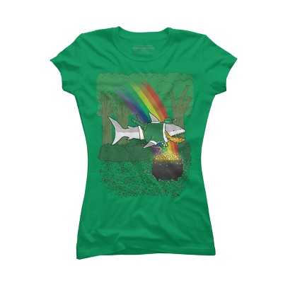 Junior's Design By Humans The Lucky Shark By nickv47 T-Shirt