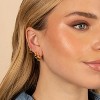 Small Sterling Silver Huggie Hoop Earrings Set for Women, 14K Gold Plated Hoops Stacks for Multiple Piercings - 2 of 4