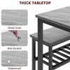 Dining Table Set for 4, Modern Kitchen Table with 2 Chairs and Bench , 4-Person Dining Room Table Set - 4 of 4