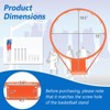 Costway 15'' Basketball Rim Wall Door Mounted Basketball Hoop with All Weather Net - 3 of 4