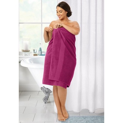BrylaneHome BH Studio Oversized Towel Bath Sheet - Raspberry