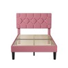 VECELO Queen/Full/Twin Upholstered Platform Bed Frame with Button Tufted Adjustable Headboard - 4 of 4