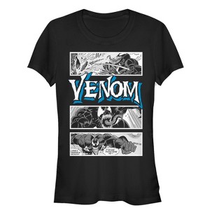 Juniors Womens Marvel Venom Comic Panels T-Shirt - 1 of 3