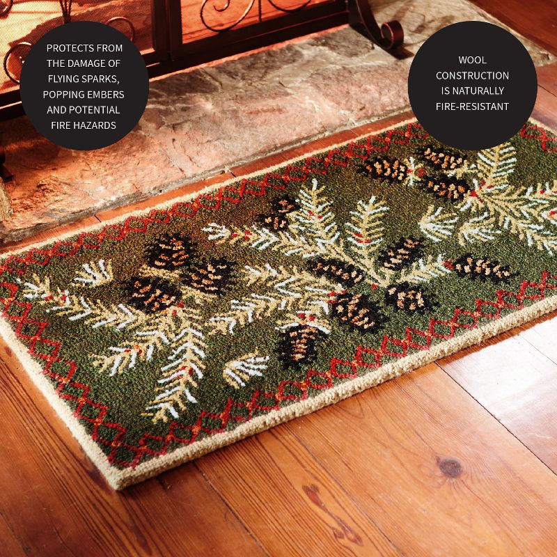 Plow & Hearth - Hooked Wool Pine Cone Hearth Rug, 4 of 5