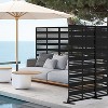 MAYEERTY Harold Wide One Narrow Two Venetian Blind Black Galvanized Steel Screen Outdoor and Indoor Divider for Balcony Garden Room Divider - 2 of 4