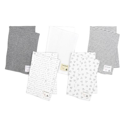 Image of Burt's Bees Baby® 5pk Burp Cloth - Heather Gray