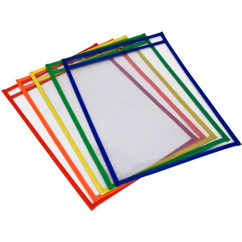 School Smart Reusable Dry Erase Pocket Sleeves, 10-1/2 X 13 Inches ...