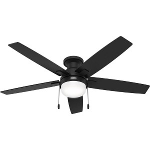Hunter Anisten 52" Matte Black Lighted Ceiling Fan with Integrated LED and 5 Blades for Modern Indoor Spaces - 1 of 1
