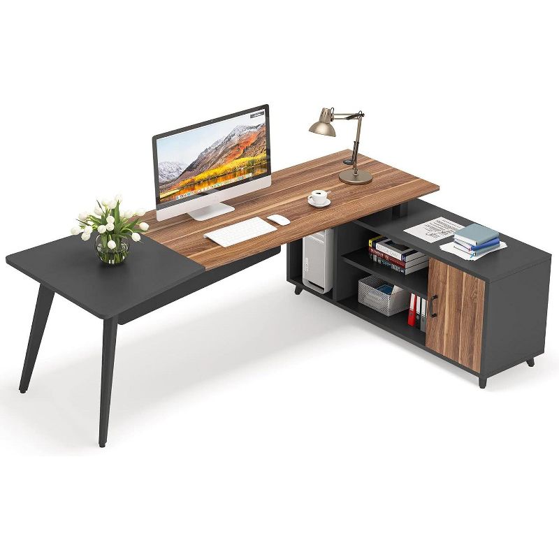 Triebsigns 78.7" L-Shaped Computer Desk Set, Large Executive Desk with File Cabinet, 1 of 7