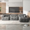 Mjkone L Shaped Velvet Sectional Sofa With Reversible Chaise,free Combination Ottoman, 4 Seater Modular Sectional Sofa - 2 of 4
