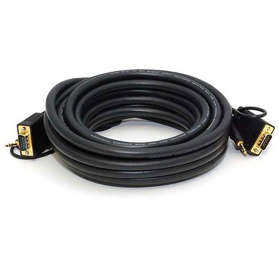 Monoprice Super VGA Cable - 25 Feet - HD15 Male/Male with Stereo Audio and Triple Shielding (Gold Plated)