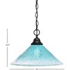 Toltec Lighting Any 1 - Light Pendant in  Matte Black with 16" Teal Crystal Shade - 2 of 2