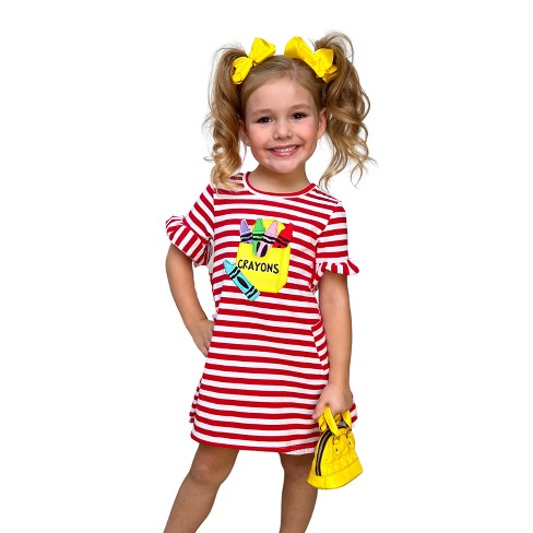 Scho Girls Dress Casual Long Sleeve Striped Cotton Autumn Dresses Chil –  Toyszoom