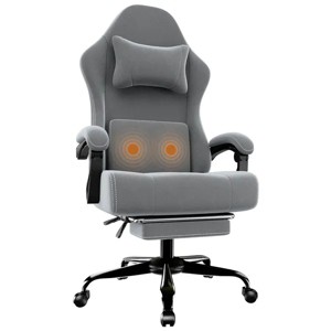 Ergonomic Gaming Chair, Electronic Gaming Chair With Massage Lumbar Support And Foot Pedals, Fabric Computer Chair - 1 of 4