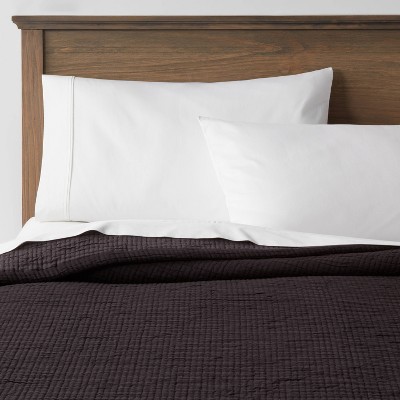 Full/Queen Double Cloth Quilt Black - Threshold™