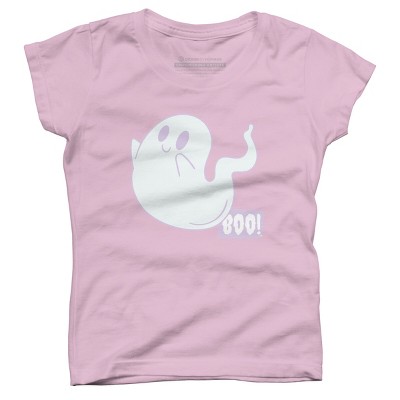 Girl's Design By Humans Boo Cute Ghost Halloween cute design By BoogieCreates T-Shirt