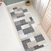 Modern Runner Rug, Geometric Patchwork, Non-Slip, Washable, Low Pile, Hallway, Foldable, Contemporary Carpet, Laundry - 3 of 4