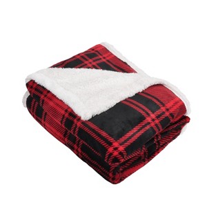 Catalonia Plaid Fleece Throw Blanket, Super Soft Warm Snuggle Christmas Holiday Throws for Couch Cabin Decro, Checkered, 50x60 inches - 1 of 4