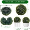 Artificial Topiary Plant Balls Set of 2, Faux Greenery Balls Hanging Grass Ball for Home Wedding Decor Green - 2 of 4