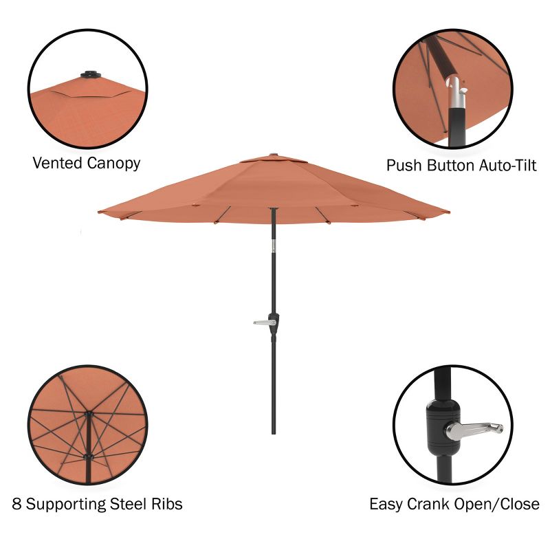 10 Ft Patio Umbrella with Base and Auto Tilt, 2 of 4