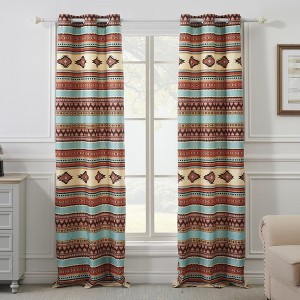 Red Rock Grommeted Blackout Curtain Panels Pair 48" x 84" Clay by Greenland Home Fashion - 1 of 4