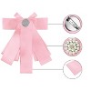 Allegra K Women's Pre-tied Pin Brooch Ribbon Beads Party Bowknot Bow Tie - 4 of 4