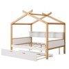Merax Wooden House Bed with Bookshelf Storage & Pull-Out Twin Trundle - 4 of 4