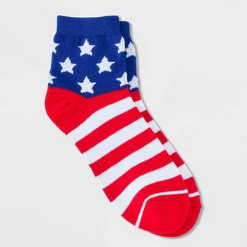 Women's American Flag Ankle Socks - Red/White/Blue 4-10