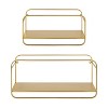 Kate & Laurel All Things Decor 21" x 10" (Set of 2) Emerline Decorative Wall Shelves Set Gold: Modern Metal Floating Shelf - image 3 of 4