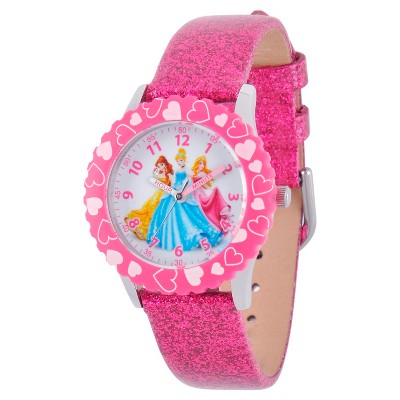 Girls' Disney Princess Stainless Steel Case Watch - Pink