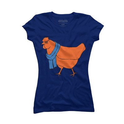 Junior's Design By Humans The Hipster Chicken By TabithaDesigns T-Shirt