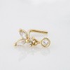 Jewelry Avalanche 20G 14K Gold L-Shape Butterfly Nose Stud – Dangling Bezel Set CZ Nose Jewelry - 2 of 4