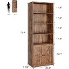 Industrial Large Bookcase, 71.4" Tall Bookcase with Doors, Freestanding Farmhouse Bookshelf with Storage Shelves, Home Storage Furniture - 2 of 4