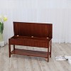 KTMBDW Shoe Bench, Rustic Wooden Storage Bench for Entryway Hallway, Indoor Shoe Rack Bench Seat for Living Room, Bedroom - 3 of 4