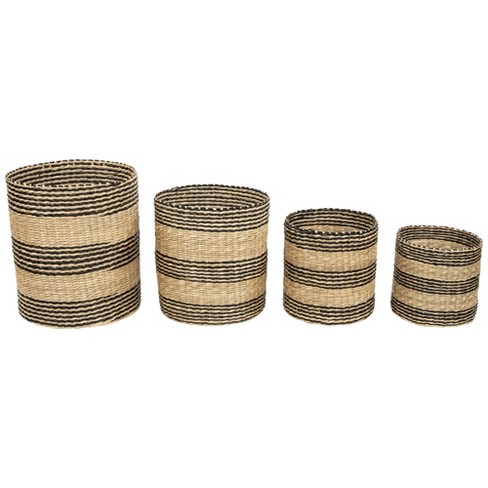 Farmlyn Creek 2 Pack Hanging Flower Planter Pots, Indoor Jute Woven Cotton  Rope Plant Basket, Brown, 2 Sizes