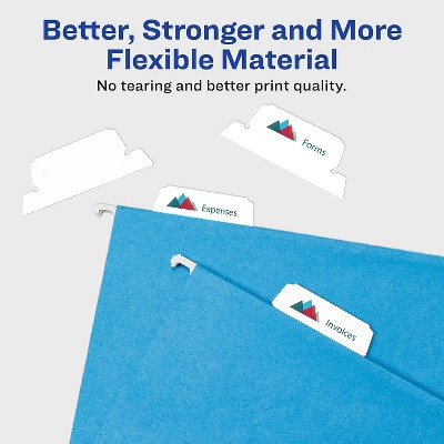White Tear-Resistant Hanging File Tabs 90-Pack