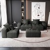KWPZQEB Modular Sectional Sofa, Comfy Cloud Couch with Movable Ottoman & Pillows, Oversized Chenille Modular Sofa for Living Room - 3 of 4