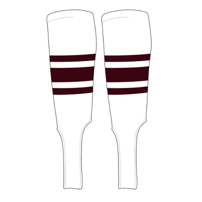 MK Socks Traditional Baseball Stirrups Pattern B-7 White, Maroon