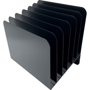Huron - Slanted Vertical Slots - Desktop Organizer - 8 Compartments - Steel - Black - 10 in. x 9.8 in. x 11 in. - 1 Each - 1 of 3